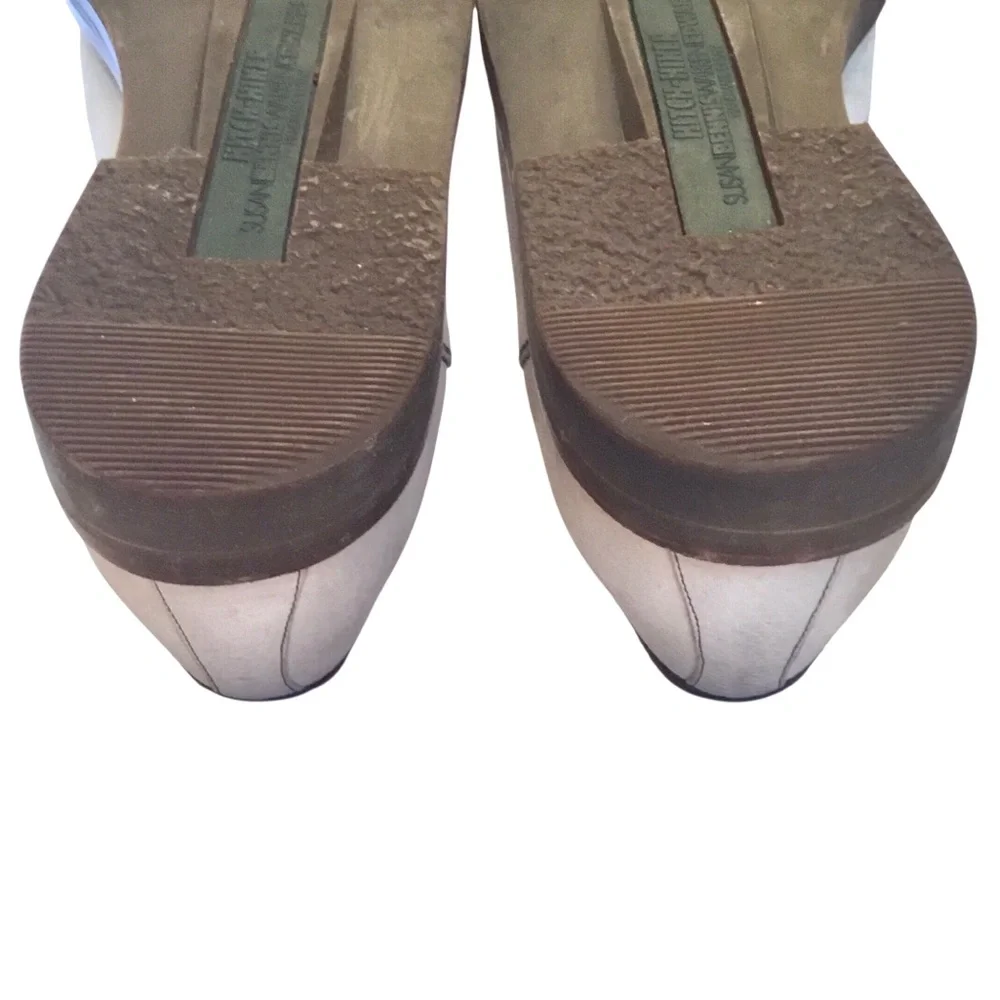 Vtg Susan Bennis Warren Edwards Leather Oxford Sz 10 Off White/Brown Cap Toe